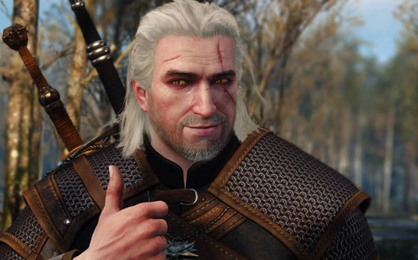 smiling Geralt of Rivia